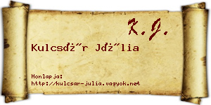 Kulcsár Júlia névjegykártya