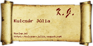 Kulcsár Júlia névjegykártya